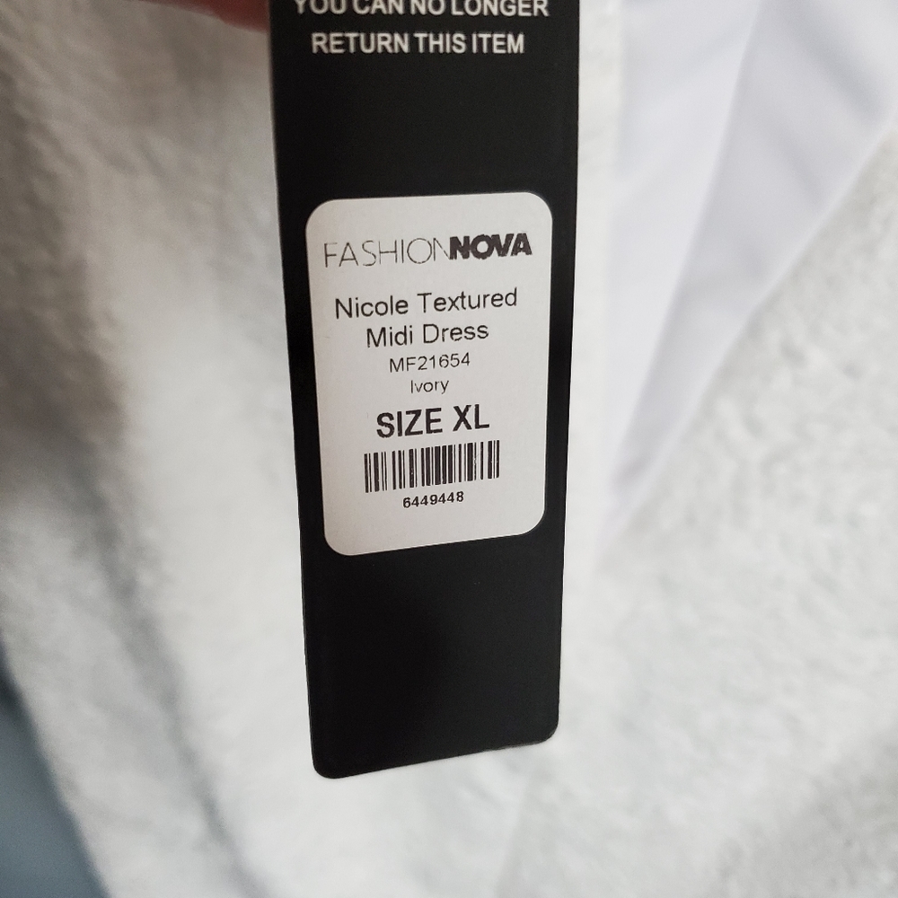 Fashion Nova  white strapless dress w mesh at bodice sz XL. - Picture 14 of 16
